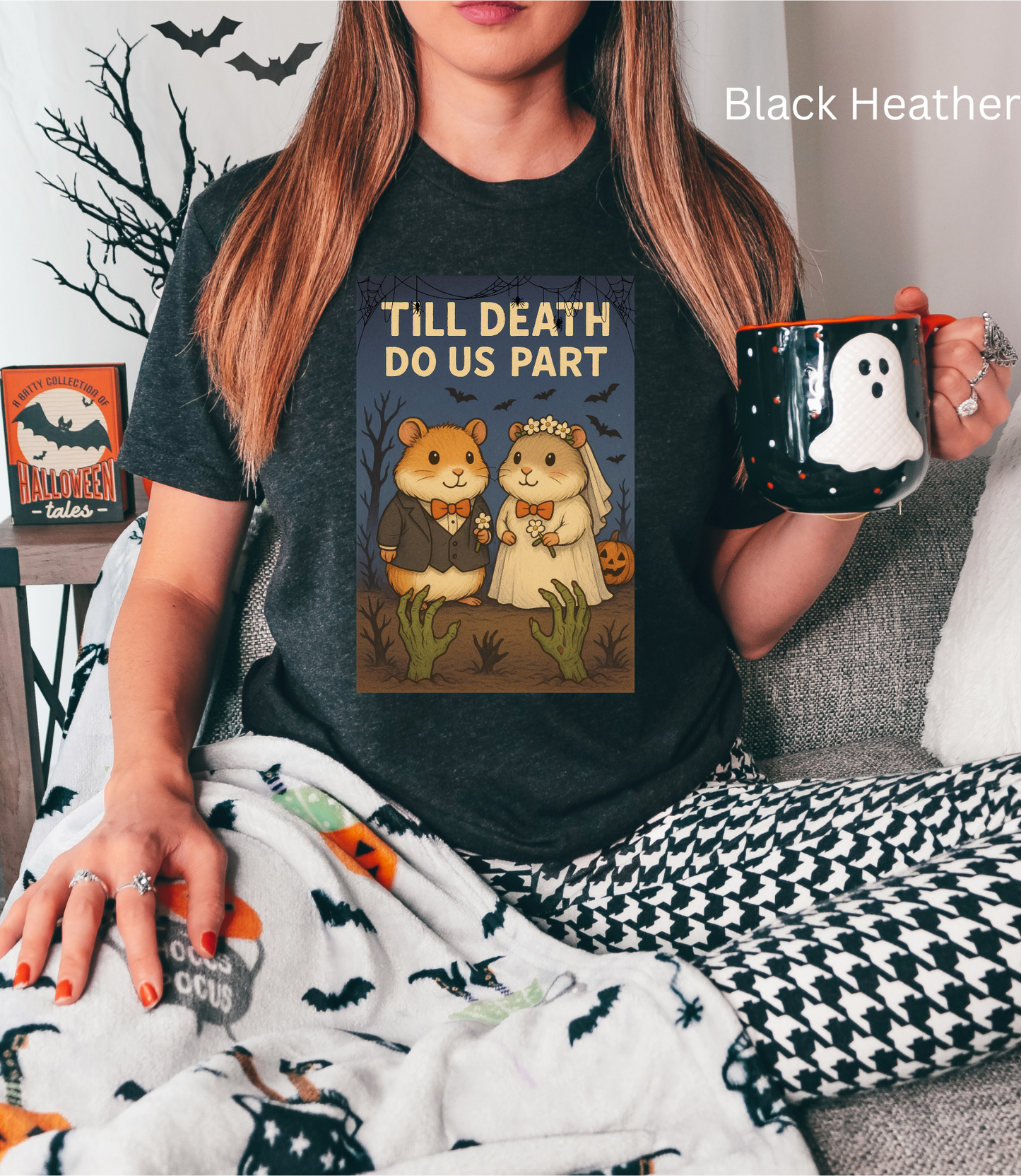 Creepy Wedding Halloween Couple Tee, Cute Wedding Gift Shirt, Funny Pet Lovers T-Shirt, Spooky Season Apparel, Unisex Graphic Tee