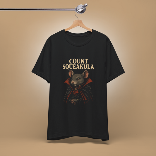 Count SQUEAKULA Funny Halloween t shirt, Vintage Dracula, Classic Horror Gift, Retro Horror, Literature Shirt, Book Lover Gift, Rats owner