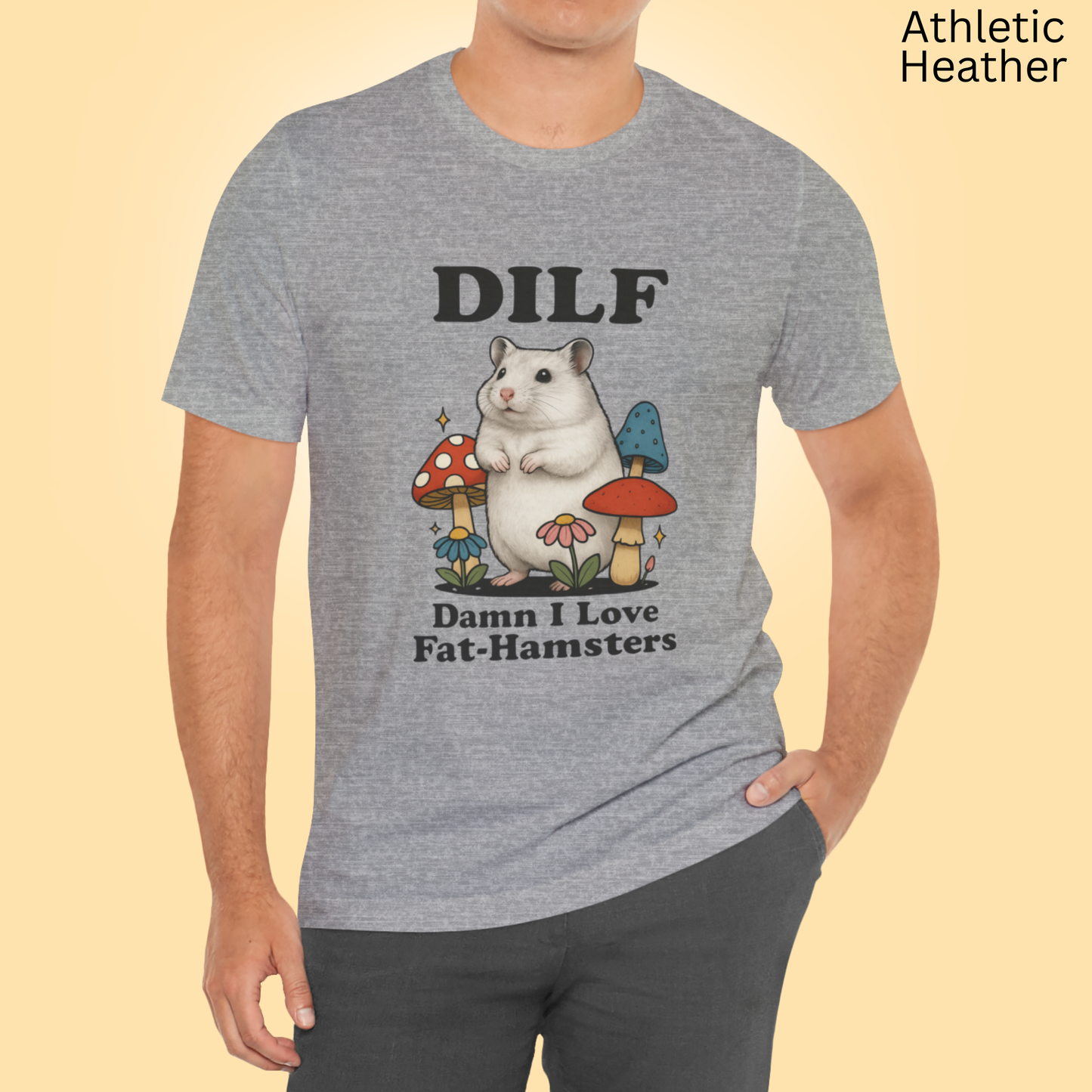 Funny Hamster Shirt - DILF Damn I Love Fat Hamsters Tee, Cute Chubby Hamster Graphic T Shirt for Pet Lovers, Small Pet Owners, Geeky Gift