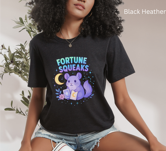 Cute Tarot Chinchilla Shirt - Fortune Squeaks, Card T-Shirt Astrology, Moon Star Tee, Mystical Animal Lovers, Graphic Witchy Aesthetic Gift