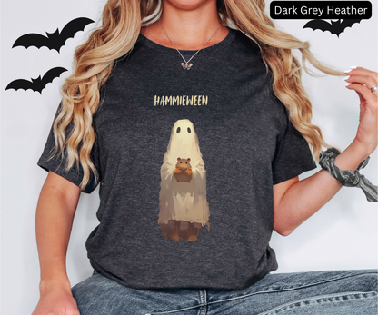 Dark academy Hamster Halloween T Shirt - Cute Ghost Holding a Hamster