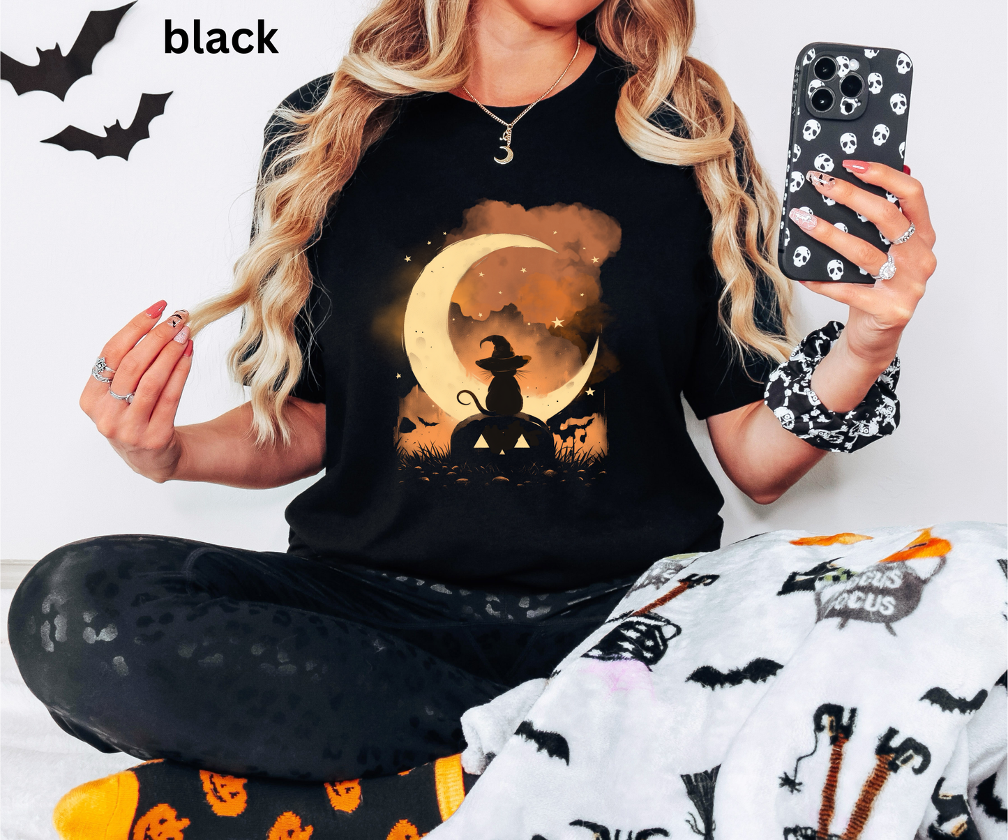 Halloween Rat Moon Shirt - Spooky Halloween T-Shirt with Pumpkin & Stars | Cute Creepy Aesthetic Tee, Spooky Season, party gift