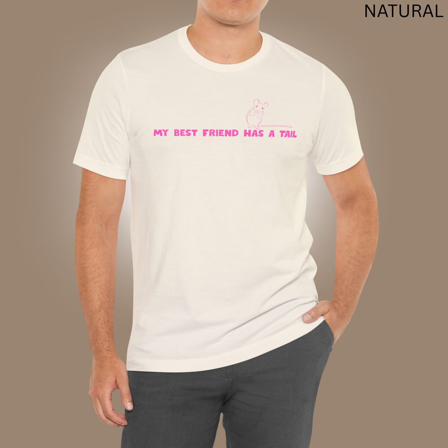 Rat Lover T-Shirt - My Best Friend Has a Tail Graphic Tee, Cute Pet Rat Shirt, for Rodent Owners, Rat Moms & Animal Lovers