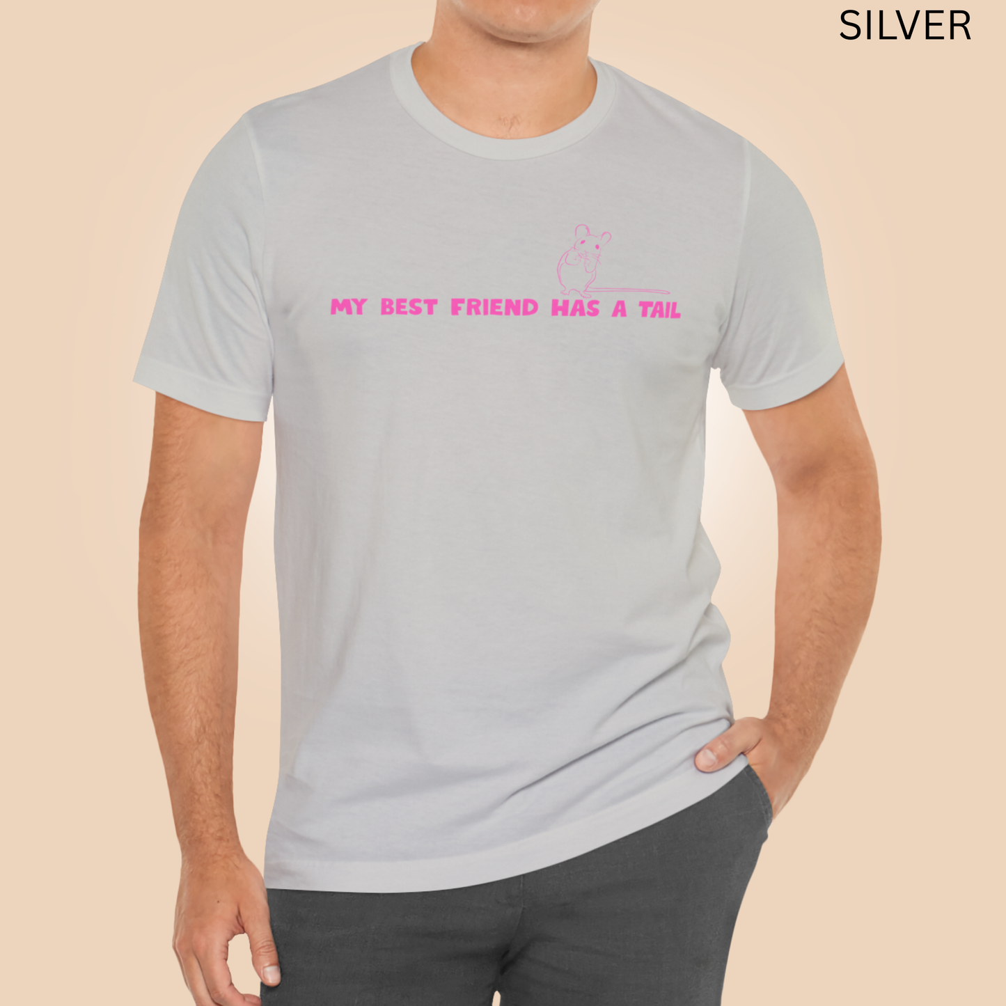 Rat Lover T-Shirt - My Best Friend Has a Tail Graphic Tee, Cute Pet Rat Shirt, for Rodent Owners, Rat Moms & Animal Lovers