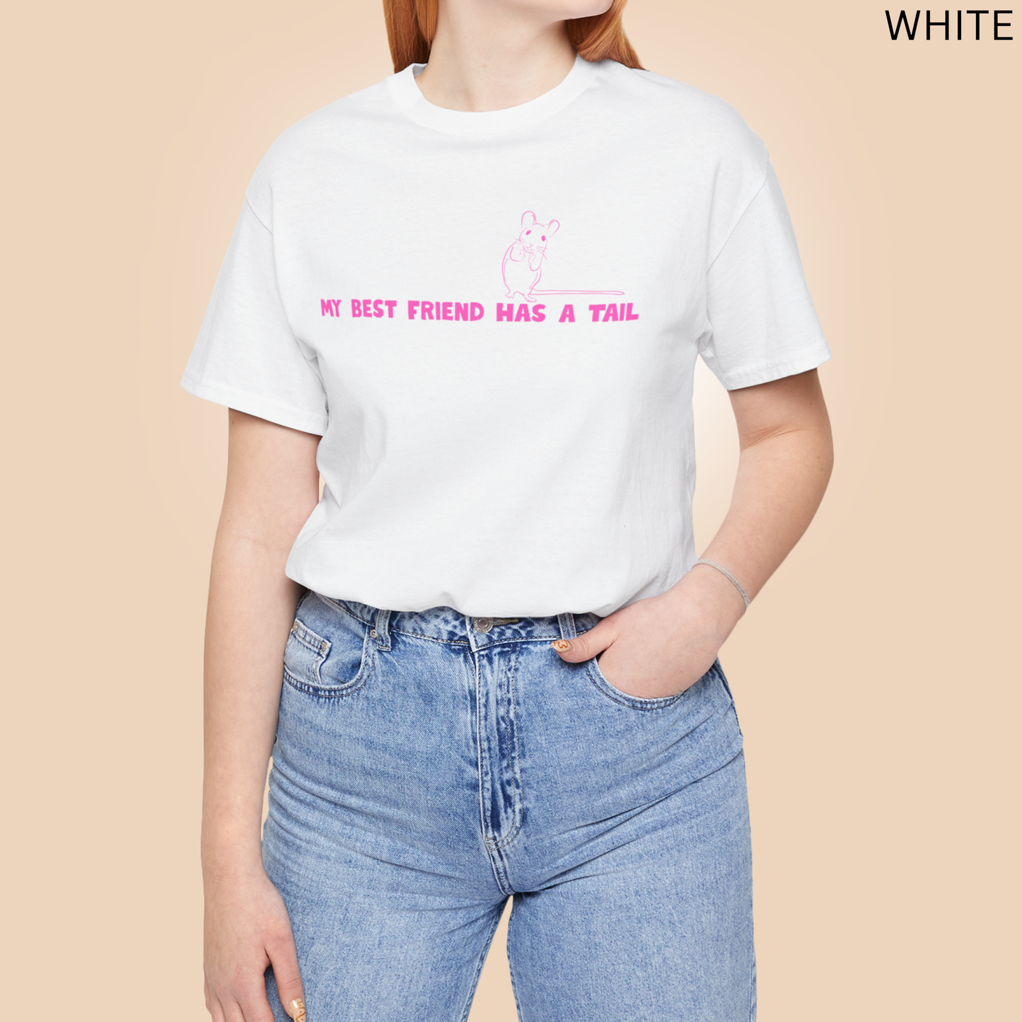 Rat Lover T-Shirt - My Best Friend Has a Tail Graphic Tee, Cute Pet Rat Shirt, for Rodent Owners, Rat Moms & Animal Lovers