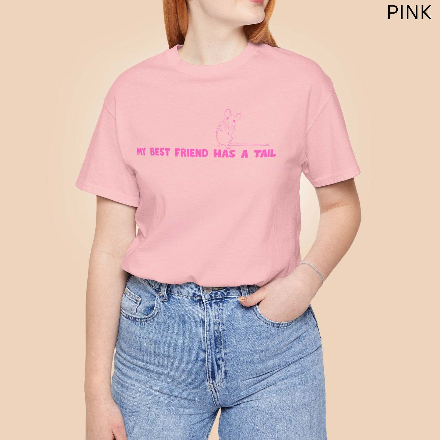 Rat Lover T-Shirt - My Best Friend Has a Tail Graphic Tee, Cute Pet Rat Shirt, for Rodent Owners, Rat Moms & Animal Lovers