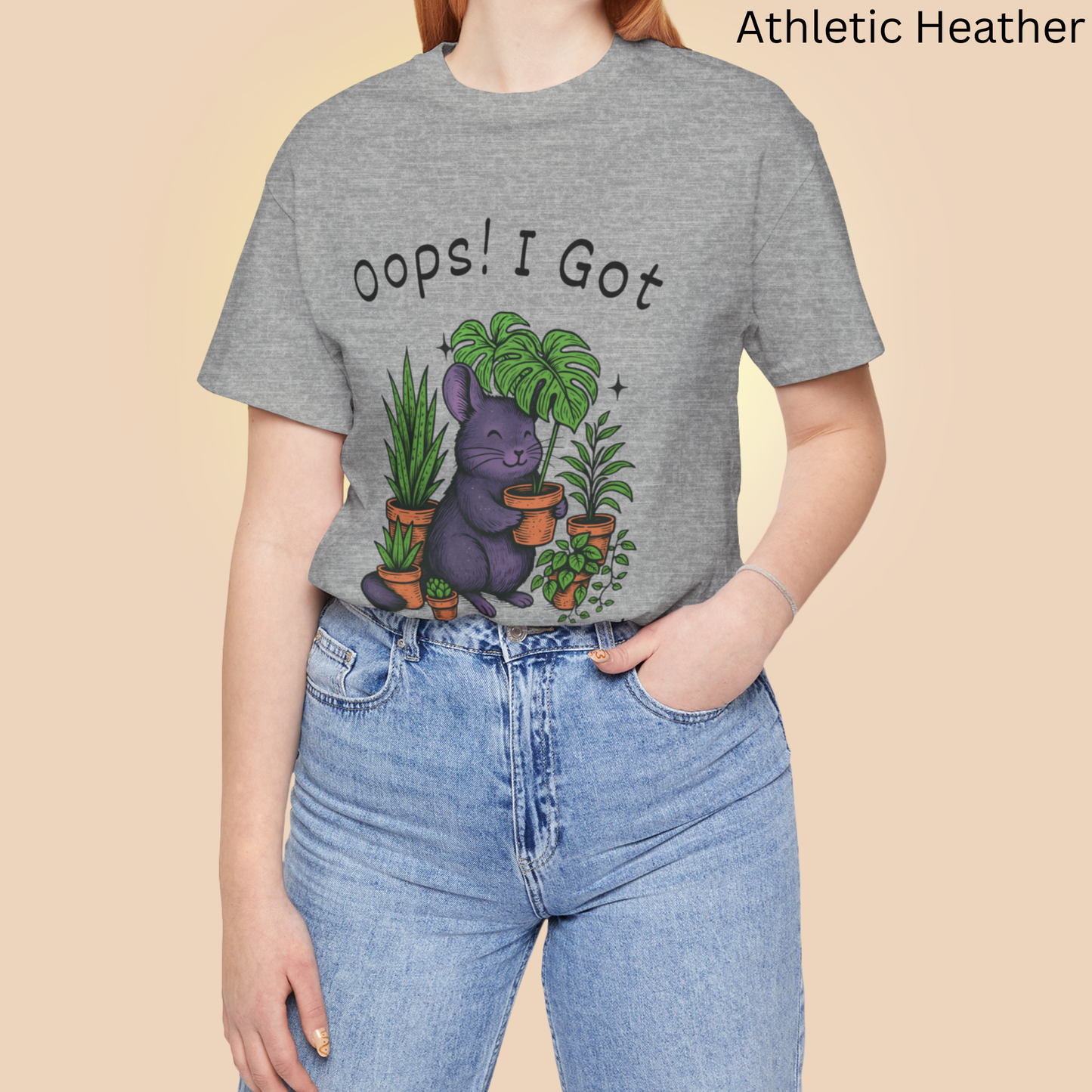 Plant Lover Oopse I Got Another Plant T Shirt - Chinchilla Graphic Tee, Plants Owner Gift, Quirky Animal Shirt, Houseplant Collector