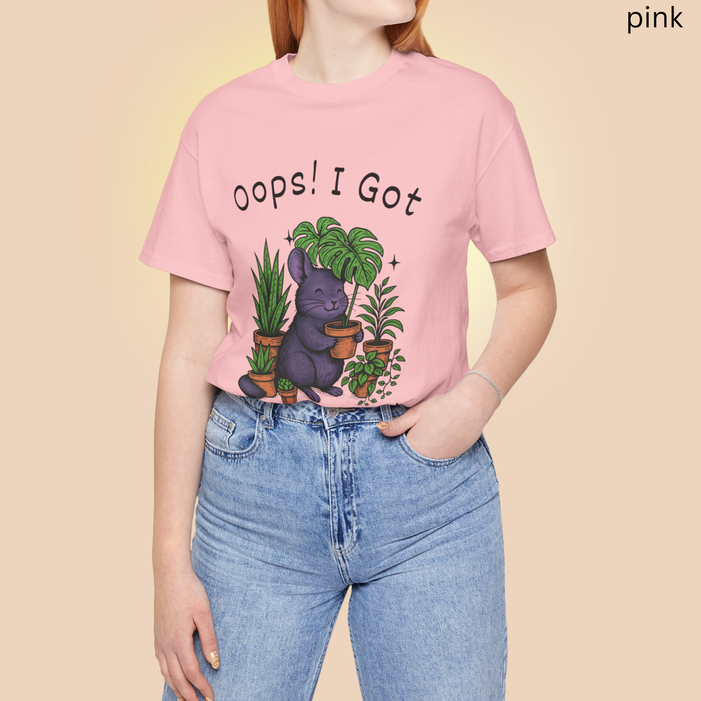 Plant Lover Oopse I Got Another Plant T Shirt - Chinchilla Graphic Tee, Plants Owner Gift, Quirky Animal Shirt, Houseplant Collector