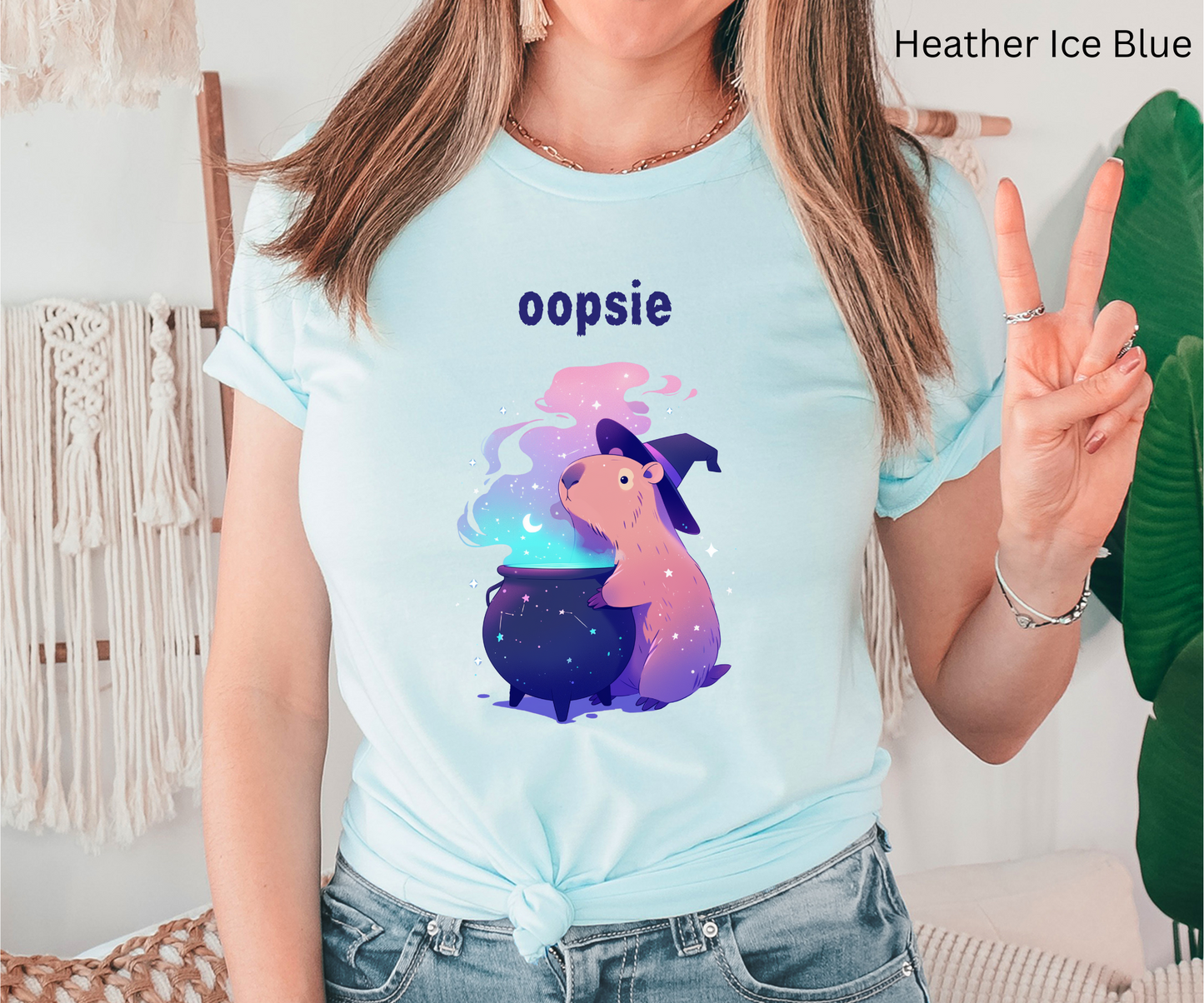 Oopsie Capybara Witch Shirt - Funny Halloween Cauldron T-Shirt | Cute Spooky Magic Animal Tee
