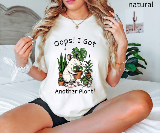 Plant Lover Shirt - Oops I Got Another Plant T-Shirt, Funny Gardening Tee, Cute Rat Graphic Top, Houseplant Parent, Gift for Plant Moms