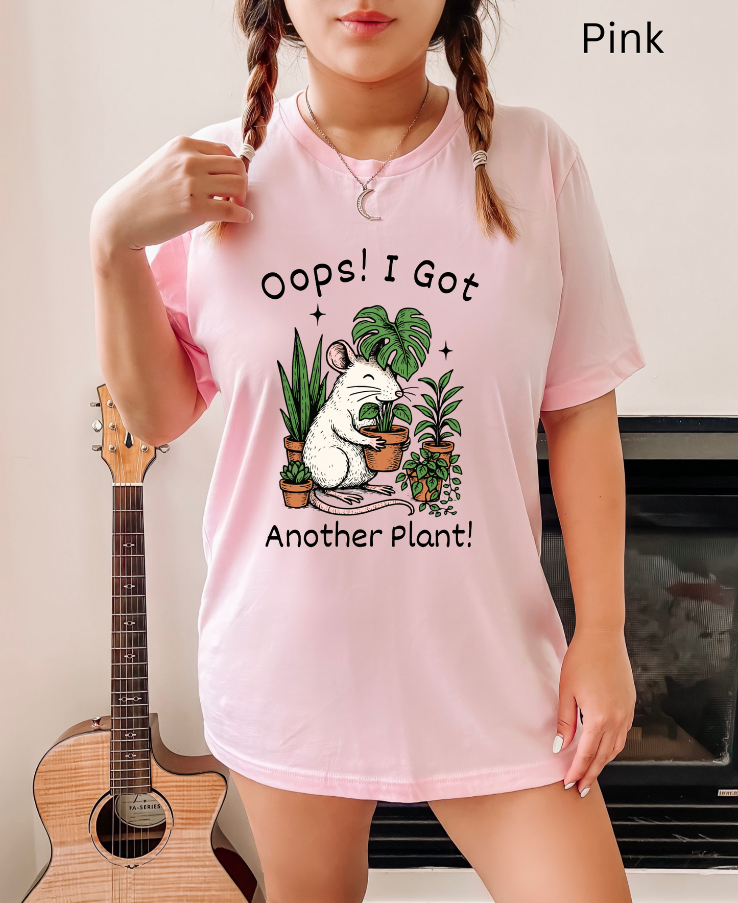Plant Lover Shirt - Oops I Got Another Plant T-Shirt, Funny Gardening Tee, Cute Rat Graphic Top, Houseplant Parent, Gift for Plant Moms