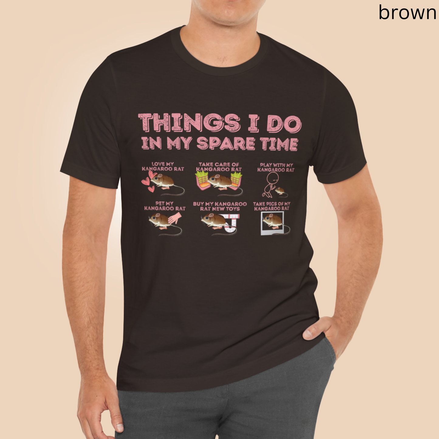 Kangaroo Rat T-Shirt - Things I Do in My Spare Time, Graphic Tee Pet Kangaroo Rat Owner Shirt, for Rodent Lovers & Animal Gifts