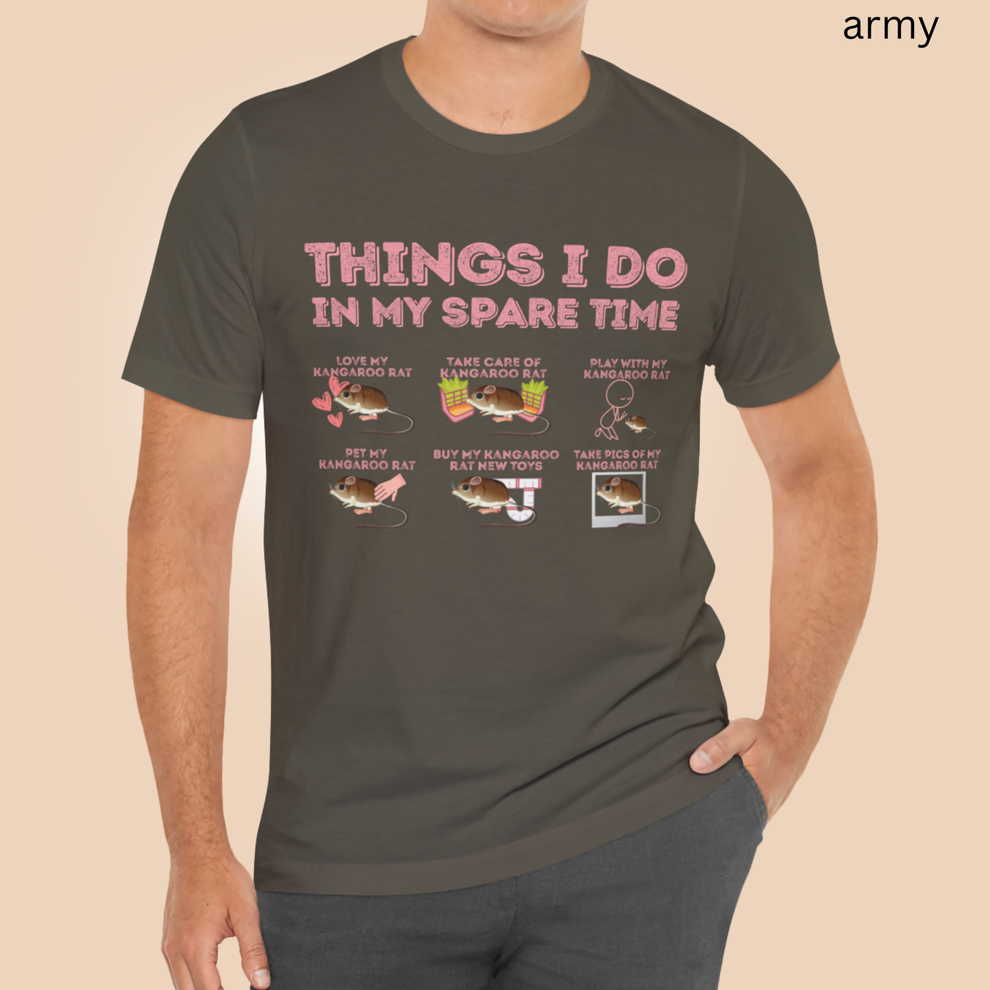 Kangaroo Rat T-Shirt - Things I Do in My Spare Time, Graphic Tee Pet Kangaroo Rat Owner Shirt, for Rodent Lovers & Animal Gifts
