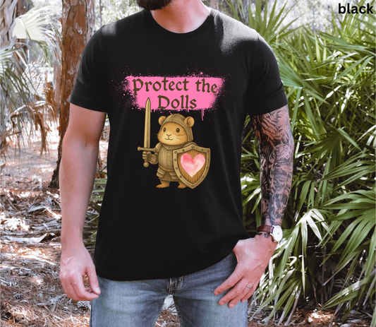 Funny Hamster T-Shirt - Cute Knight Graphic Tee, Protect the Dolls, Fantasy Rodent Shirt for Animal Lovers & Quirky Gift