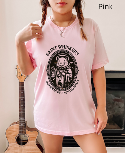 SAINT WHISKER Guardian Of Haunted Halls - Gothic Halloween T Shirt