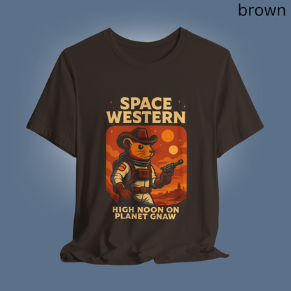 Space Western Cowboy Mouse Astronaut - Geeky Retro Graphic Tee