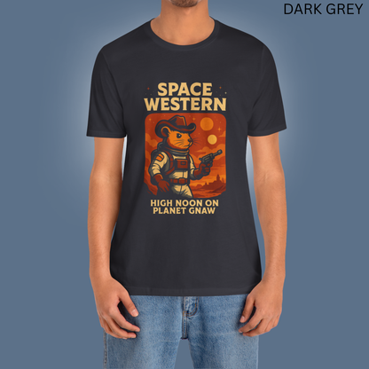 Space Western Cowboy Mouse Astronaut - Geeky Retro Graphic Tee