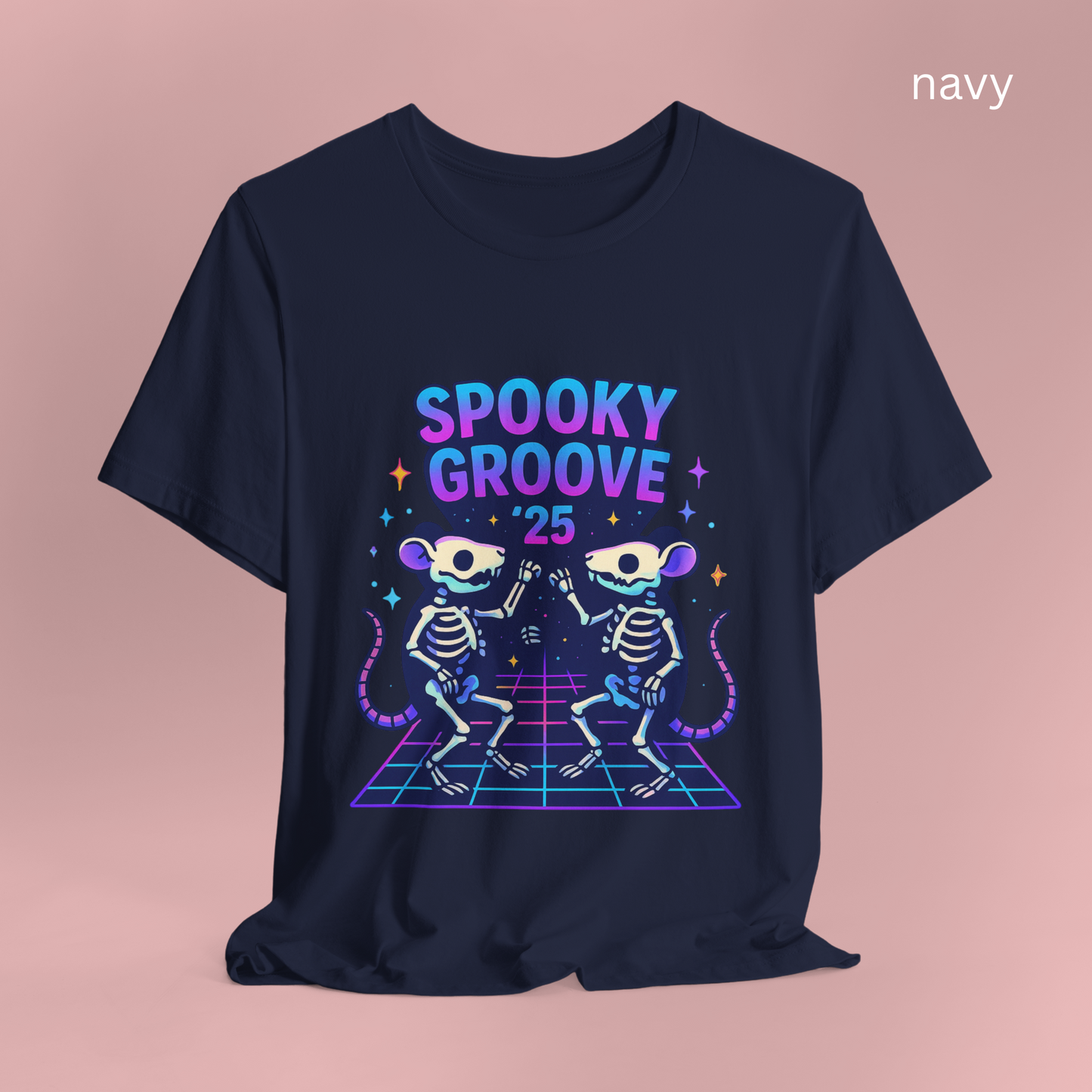Retro Skeleton Mice Shirt - Neon Halloween Dance Party T-Shirt, Spooky Vaporwave Graphic Tee, Creepy Cute 80s Aesthetic Top, Dance PartyTtee