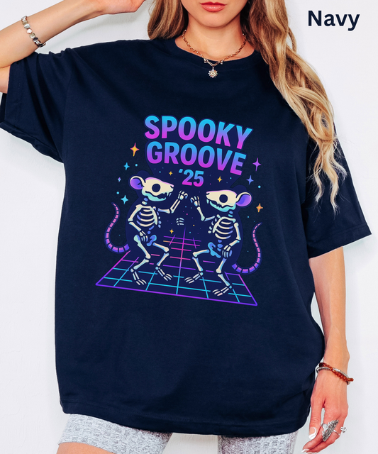 Retro Skeleton Mice Shirt - Neon Halloween Dance Party T-Shirt, Spooky Vaporwave Graphic Tee, Creepy Cute 80s Aesthetic Top, Dance PartyTtee