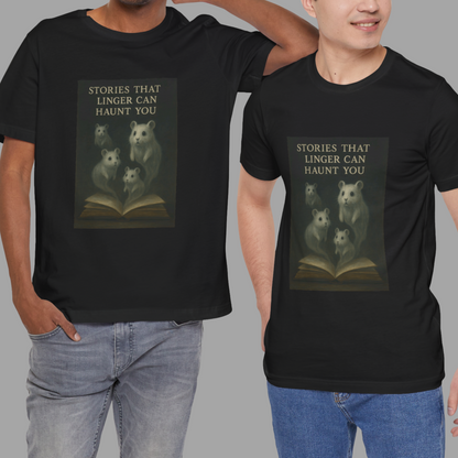 Haunted Book Ghost Mice T-Shirt - Dark Academia