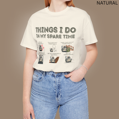 Cartoon Chinchilla T-Shirt - Things I Do in My Spare Time Graphic Tee
