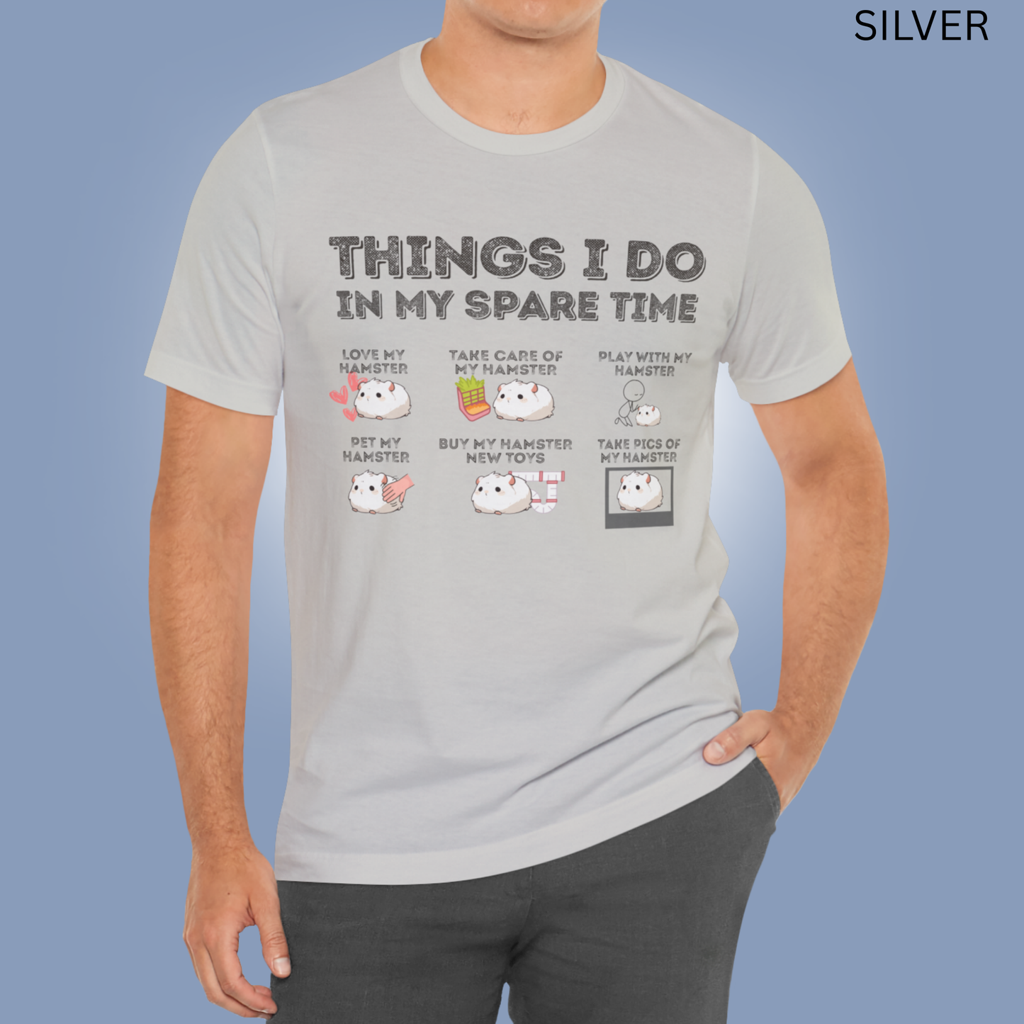 Hamster Lover T-Shirt - Things I Do in My Spare Time, Graphic Tee Cute Pet Hamster Owner Shirt, Gift for Rodent Lovers