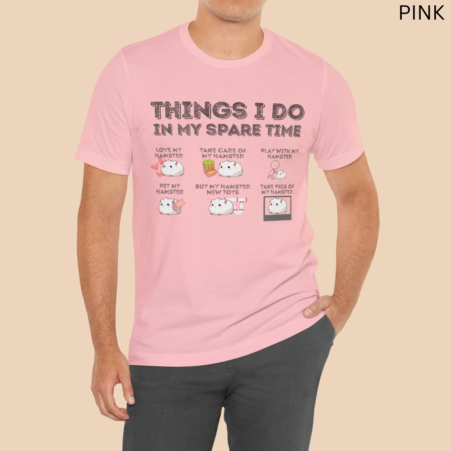 Hamster Lover T-Shirt - Things I Do in My Spare Time, Graphic Tee Cute Pet Hamster Owner Shirt, Gift for Rodent Lovers