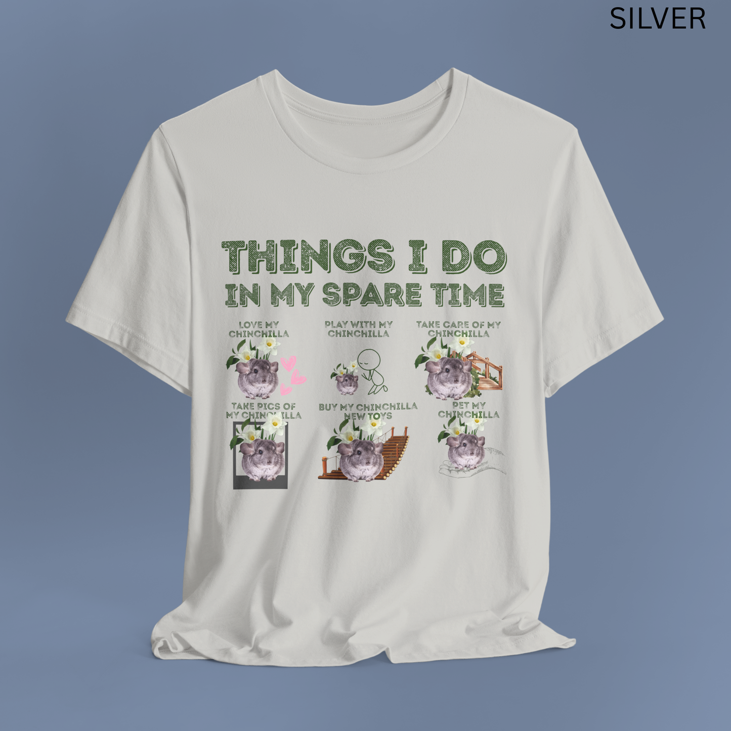 Chinchilla T-Shirt - Things I Do in My Spare Time Graphic Tee, Cute Pet Chinchilla Owner Shirt, Gift for Rodent Lovers