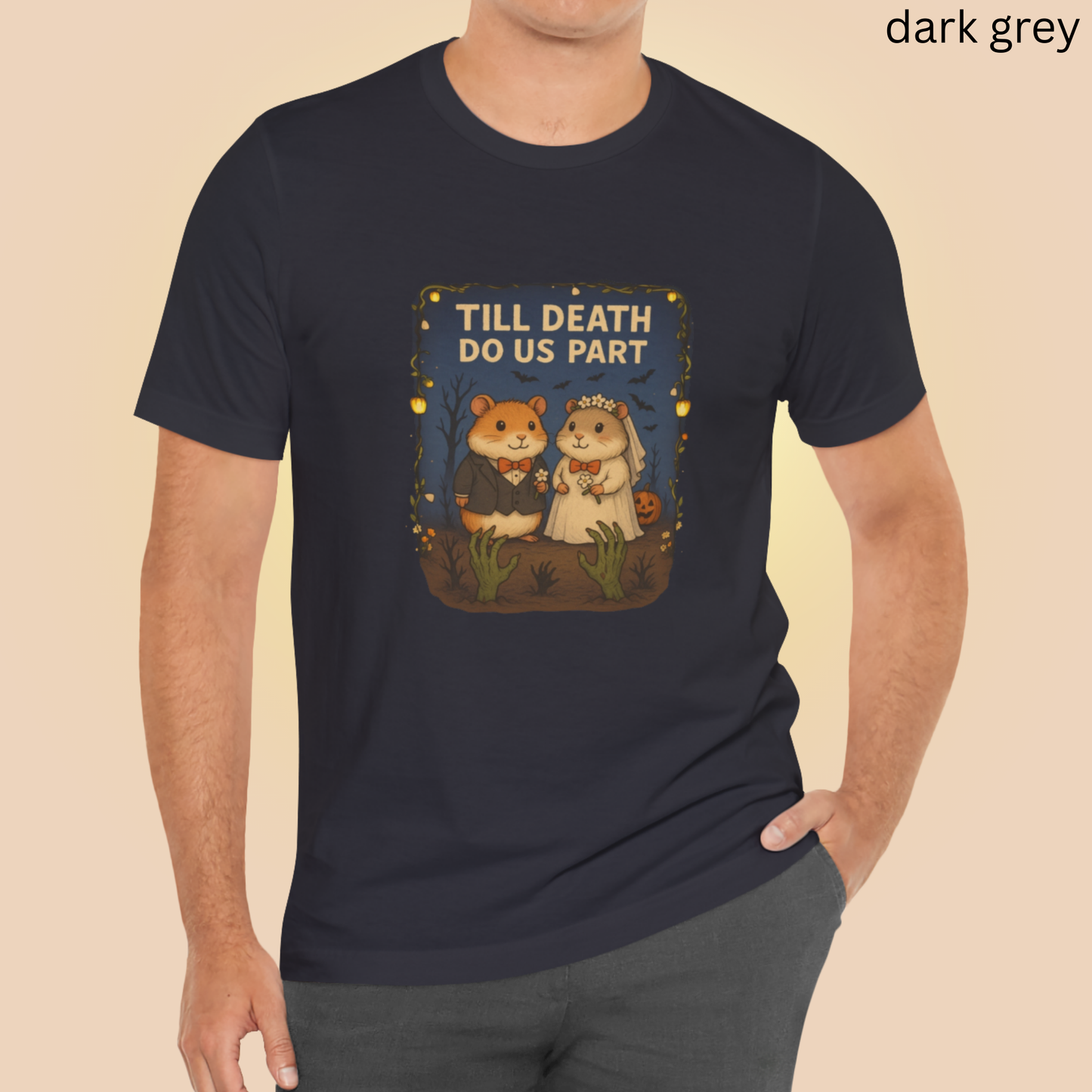 Halloween Hamster Couple T-Shirt - Till Death Do Us Part, Rodent Wedding Shirt, Gothic Anniversary, Spooky Cute Gift Tee