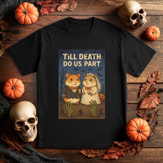 Creepy Wedding Halloween Couple Tee, Cute Wedding Gift Shirt, Funny Pet Lovers T-Shirt, Spooky Season Apparel, Unisex Graphic Tee