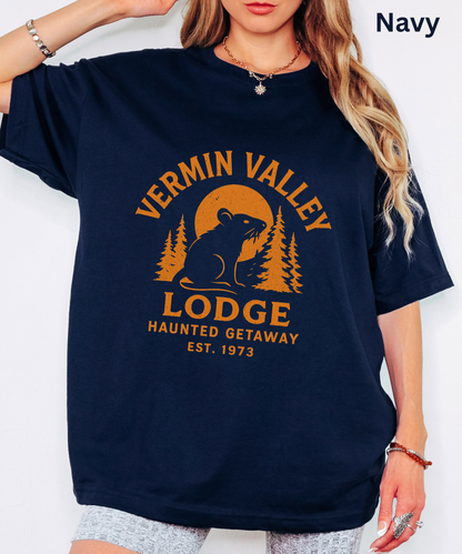 Haunted Vermin Valley Unisex Tee - October Ghost Graphic, Eerie camping