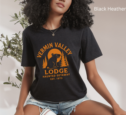 Haunted Vermin Valley Unisex Tee - October Ghost Graphic, Eerie camping