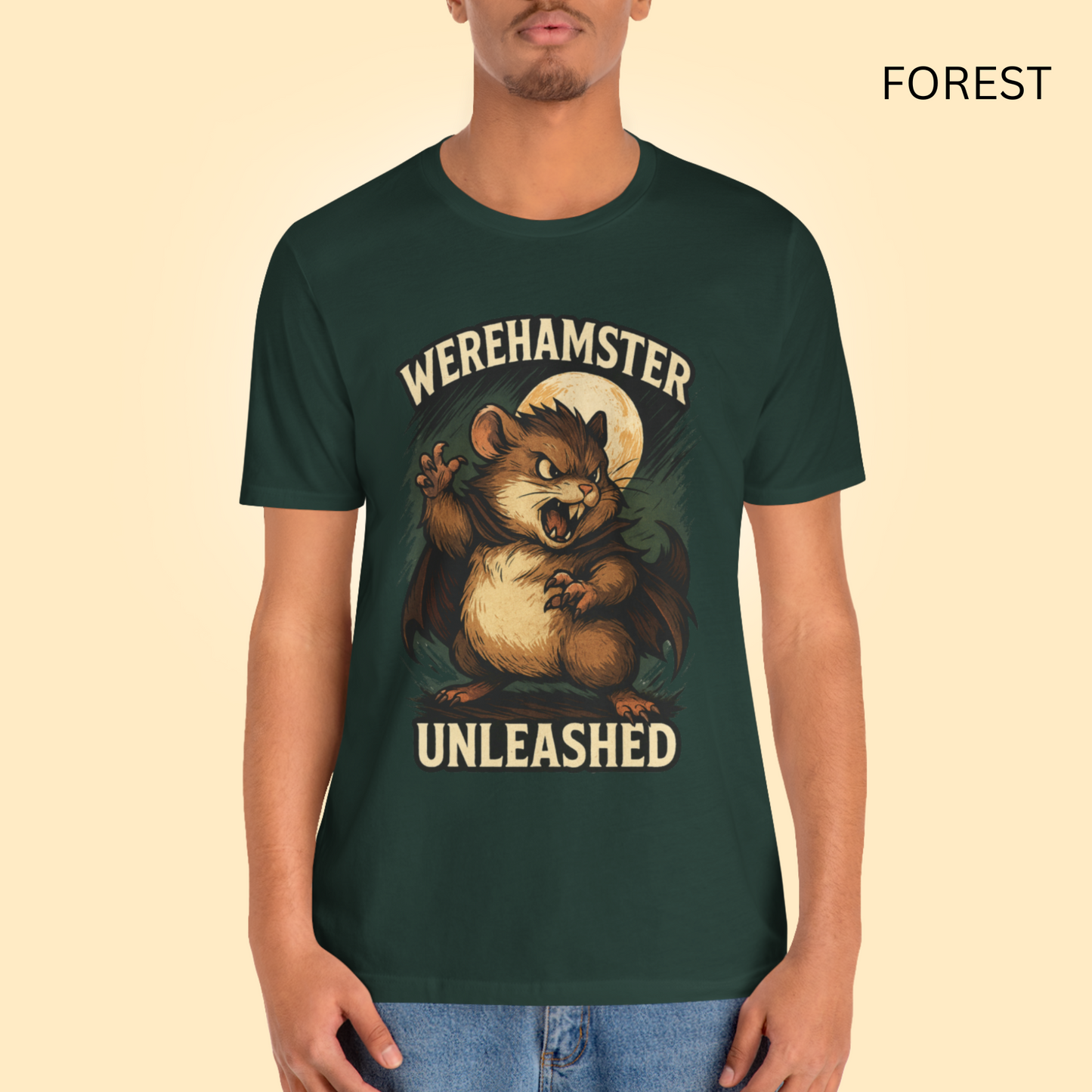 Werehamster Unleashed unisex T-Shirt, Hamster owners, Gift for Animal Lovers, Funny Tee, Retro Horror, Classic Halloween, book lover gift