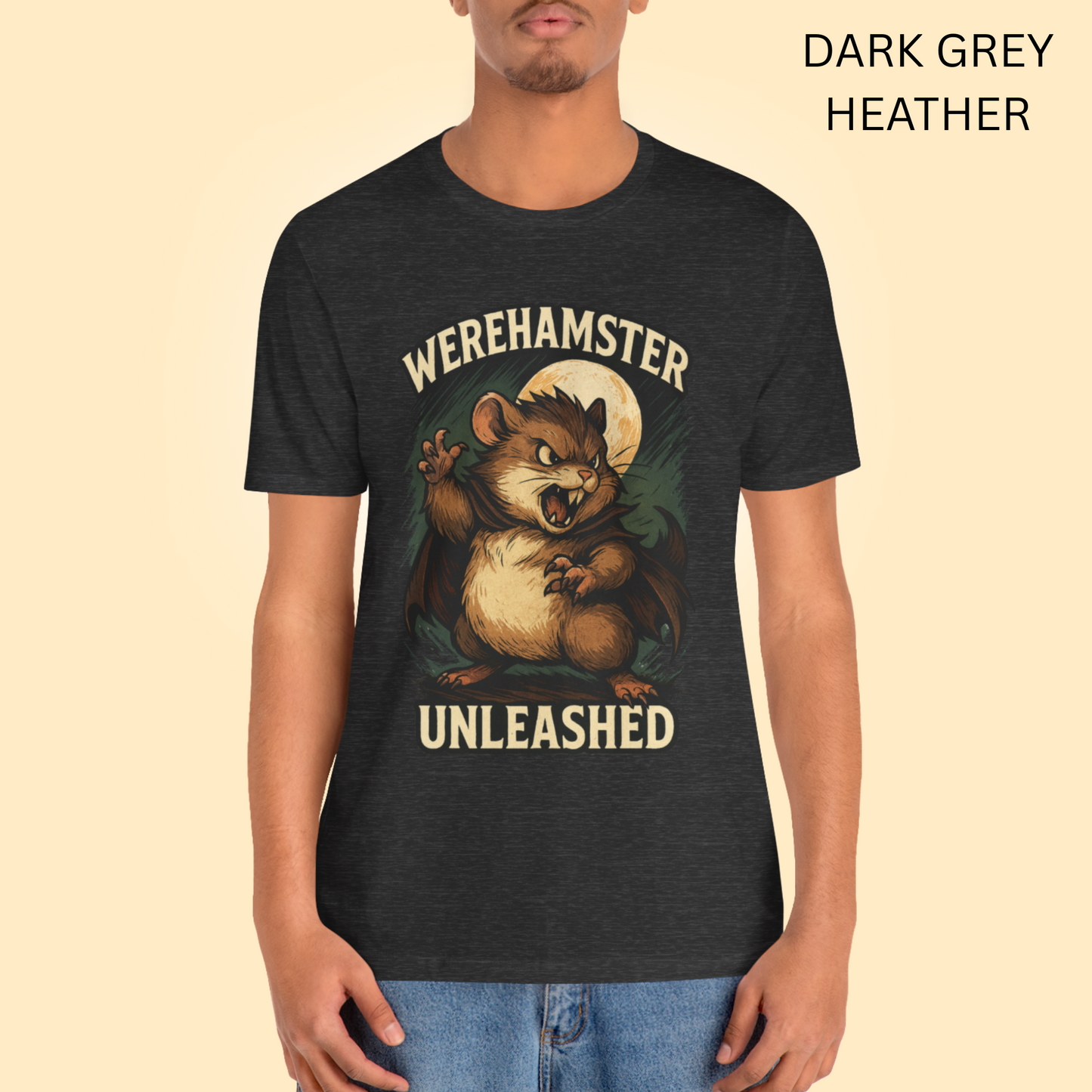 Werehamster Unleashed unisex T-Shirt, Hamster owners, Gift for Animal Lovers, Funny Tee, Retro Horror, Classic Halloween, book lover gift
