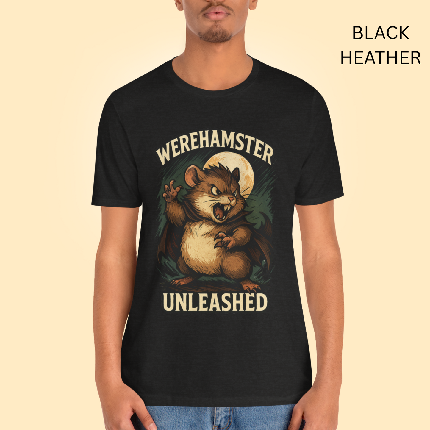 Werehamster Unleashed unisex T-Shirt, Hamster owners, Gift for Animal Lovers, Funny Tee, Retro Horror, Classic Halloween, book lover gift