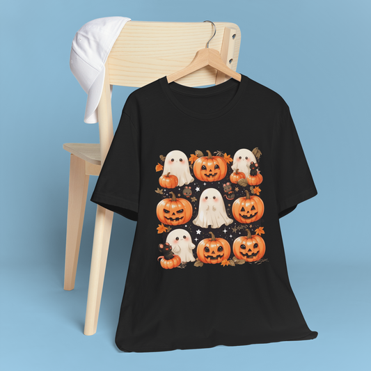 Kawaii Ghost Pumpkin T Shirt - Cute Spooky Halloween Tee with Rats Mice and Jack OLanterns, Rats lovers