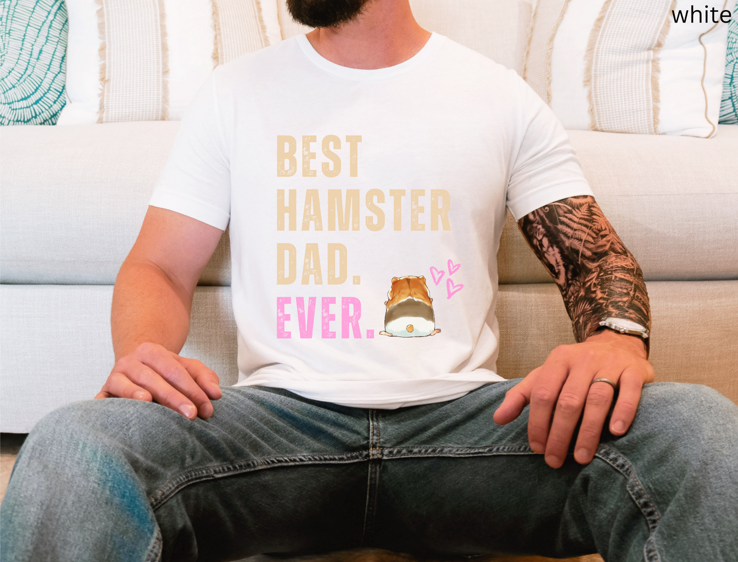 Best Hamster Dad Ever Tee - Funny Pet Owner Shirt, Cute Small Animal Lover Gift, Quirky Gift, Rodent Parent Apparel, Geek Gift For Him