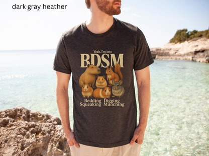 Funny Rodent Lover Gift BDSM Shirt - Bedding Digging Squeaking Munching Tee