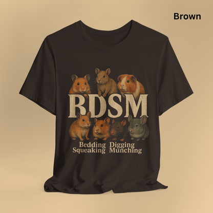 Funny Rodent Lover Gift BDSM Shirt - Bedding Digging Squeaking Munching Tee