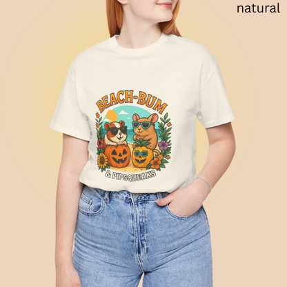 Beach Bum Pipsqueaks Guinea Pig T Shirt - Summer Halloween Mashup Graphic Tee