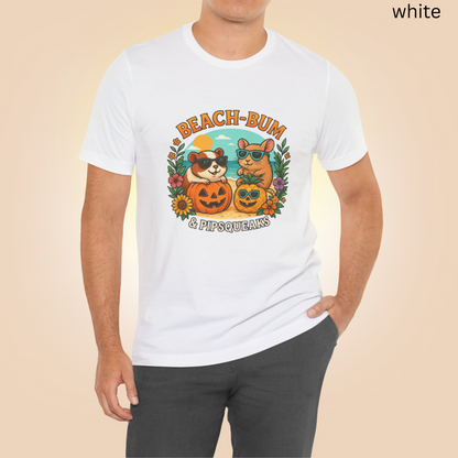 Beach Bum Pipsqueaks Guinea Pig T Shirt - Summer Halloween Mashup Graphic Tee