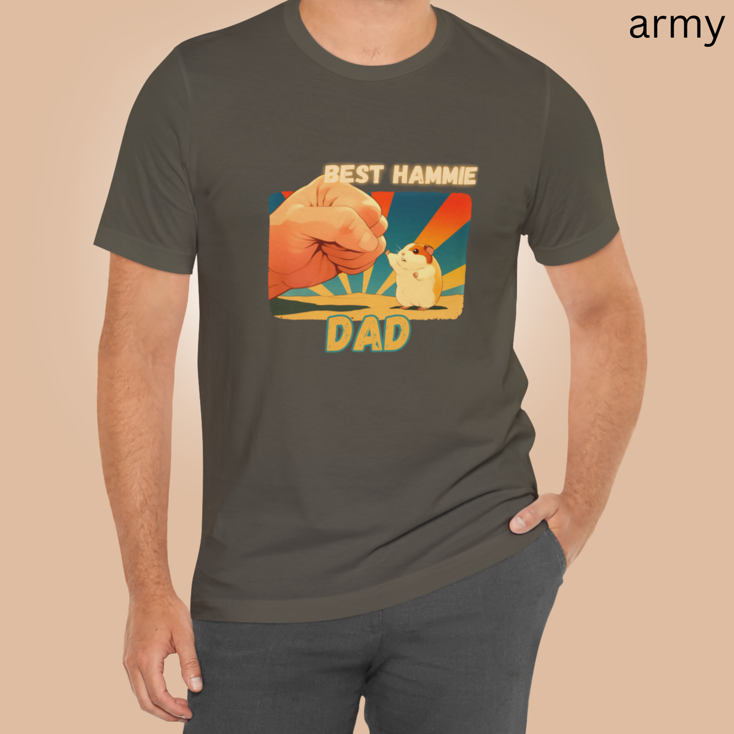 Best Hammie Dad T Shirt - Cute Hamster Pet Lover Graphic Tee, Funny Gift for Hamster Owners and Rodent Dads, Quirky Geek Gift
