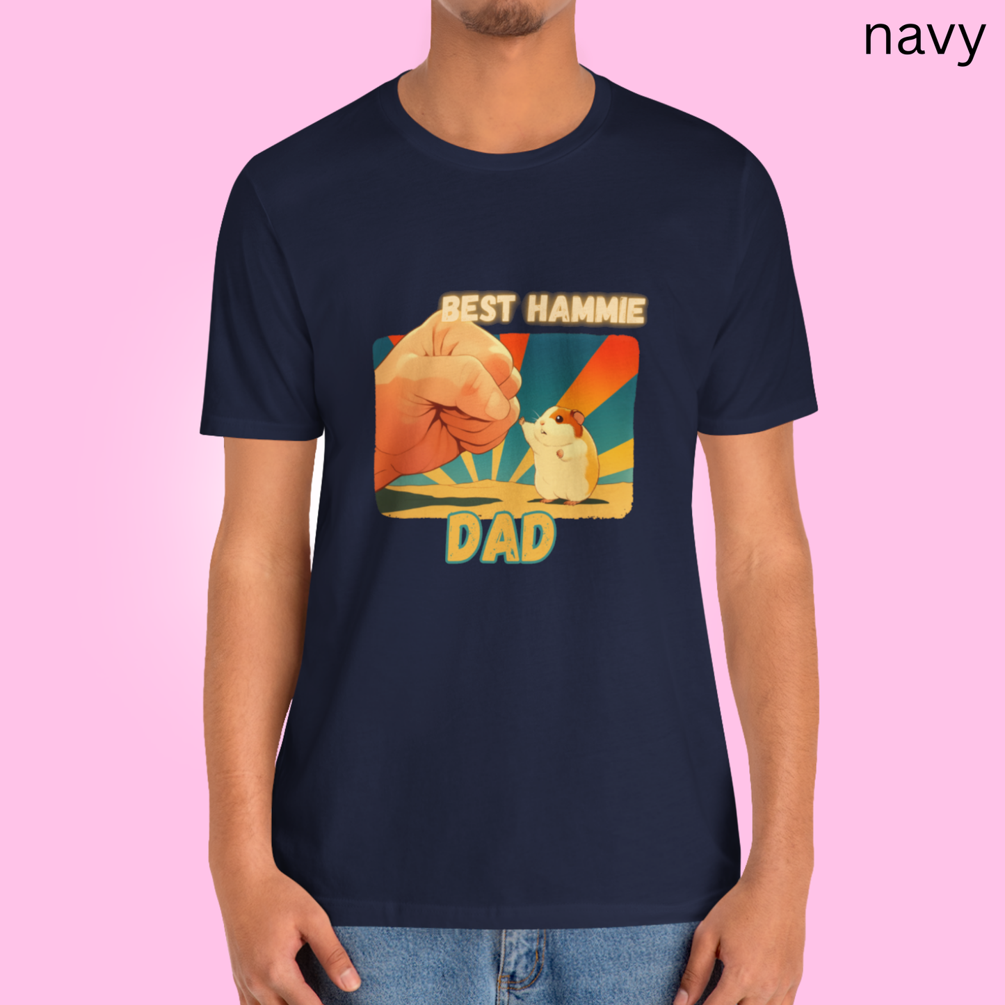 Best Hammie Dad T Shirt - Cute Hamster Pet Lover Graphic Tee, Funny Gift for Hamster Owners and Rodent Dads, Quirky Geek Gift