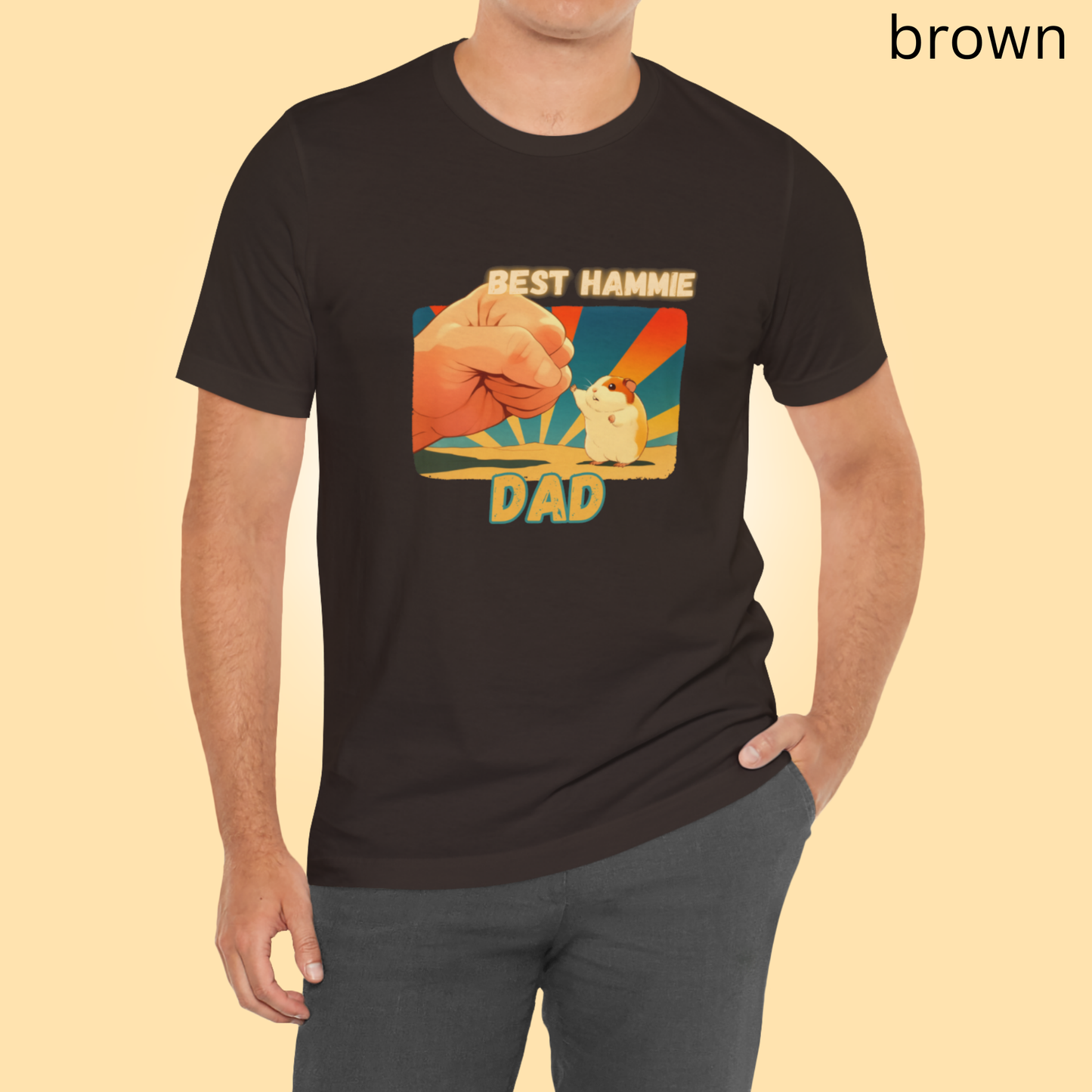 Best Hammie Dad T Shirt - Cute Hamster Pet Lover Graphic Tee, Funny Gift for Hamster Owners and Rodent Dads, Quirky Geek Gift