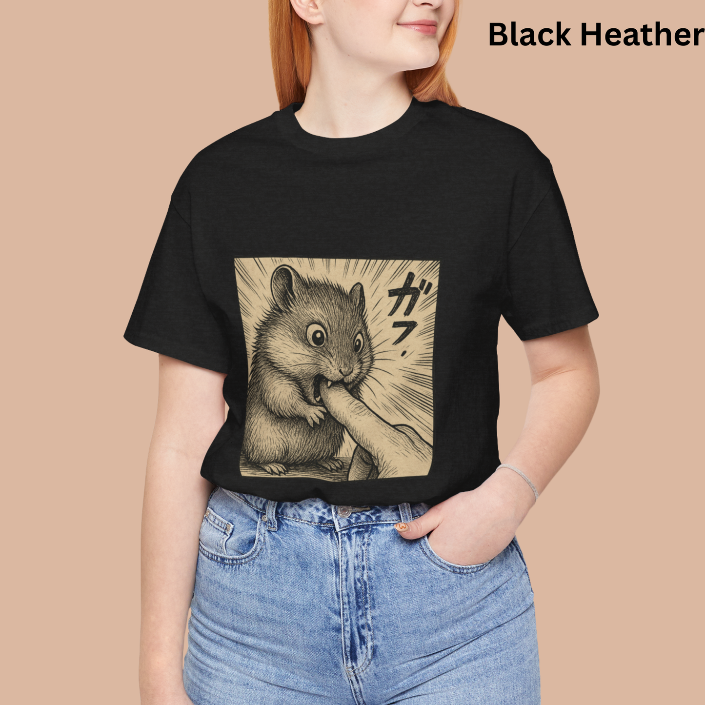 Funny Hamster Bite Shirt - Manga Style Pet Tee, Anime Hamster Meme T-Shirt, Kawaii Rat Mouse Gift, Cute Japanese Comic Top