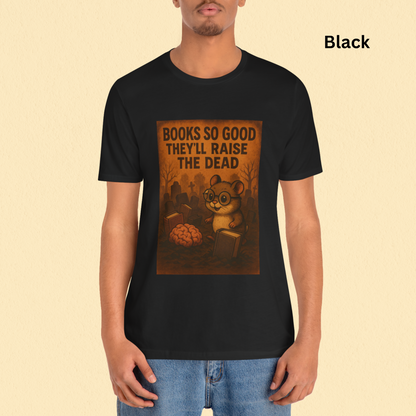 Zombie Hamster Poster Style Graphic Book Lover Shirt - Halloween Reading Tee