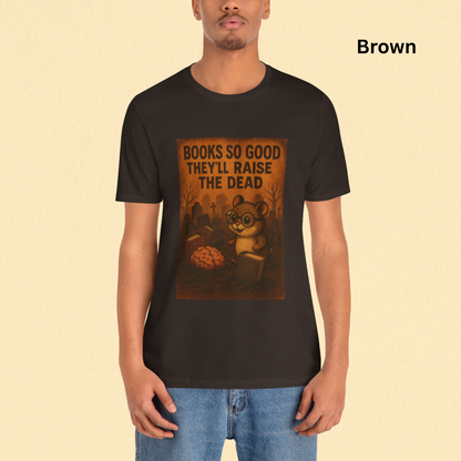 Zombie Hamster Poster Style Graphic Book Lover Shirt - Halloween Reading Tee