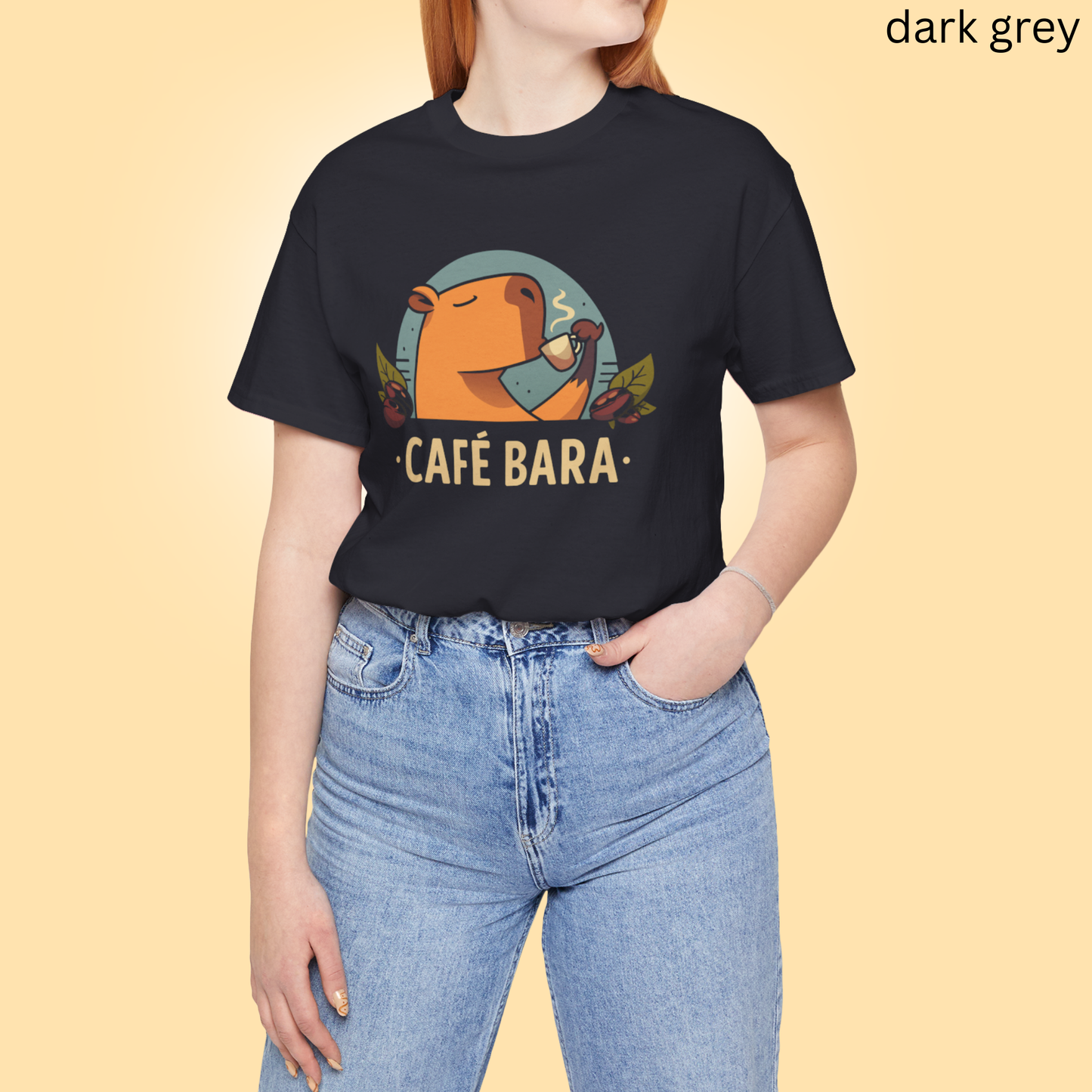 Capybara Coffee T-Shirt | Cute Café Bara Graphic Tee for Coffee Lovers, Animal Fans & Barista Gift Funny Aesthetic Shirt