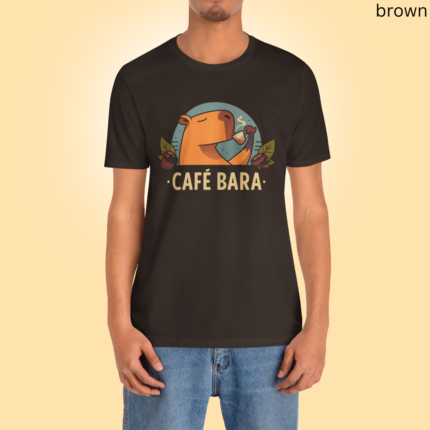 Capybara Coffee T-Shirt | Cute Café Bara Graphic Tee for Coffee Lovers, Animal Fans & Barista Gift Funny Aesthetic Shirt