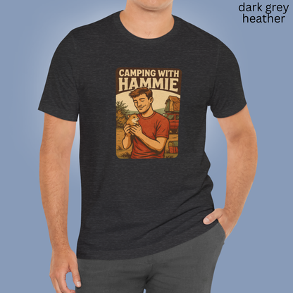 Camping With Hammie T Shirt - Hamster Lover Gift, Retro Outdoor Graphic Tee
